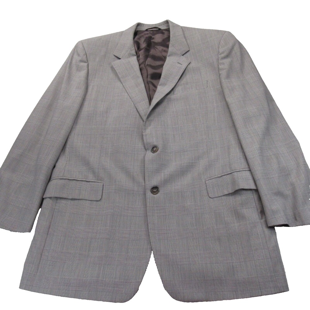 Brooks Brothers Loro Piana Wool Madison Blazer Men 47L White Black Plaid 1818